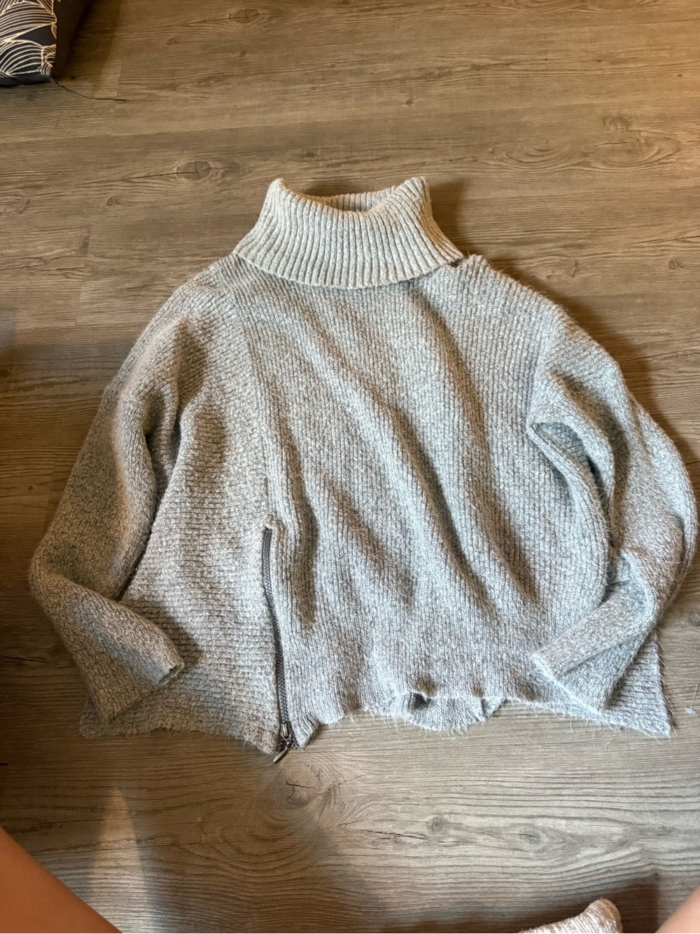 Cozy Gray Turtleneck Sweater - Women's Knit Pullover